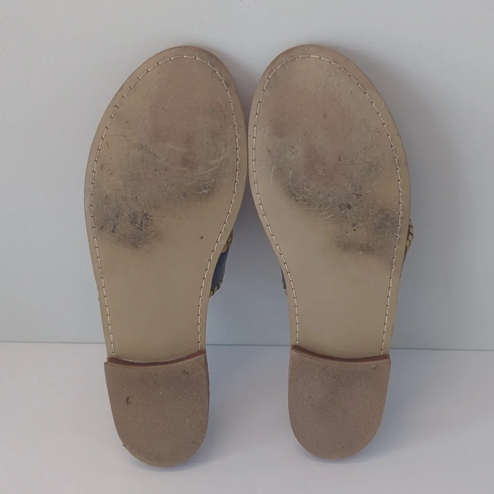 Jack Rogers Nantucket Gold Sandal in Midnight and Gold Navy Gold size 9 - Picture 4 of 14